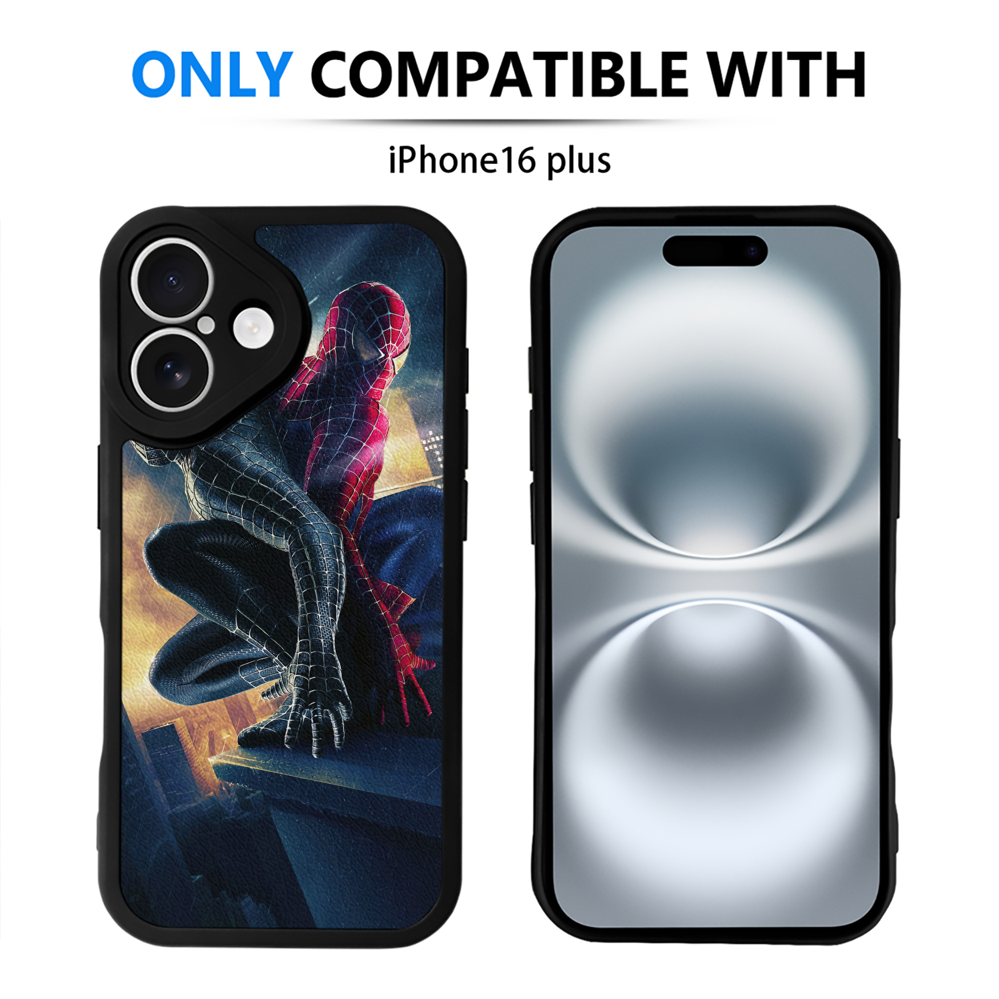 （画像用） Spider Man スパイダーマン 【iPhone 16シリーズ対応】シリコンスマホケース（レザー調） 材質：シリコン